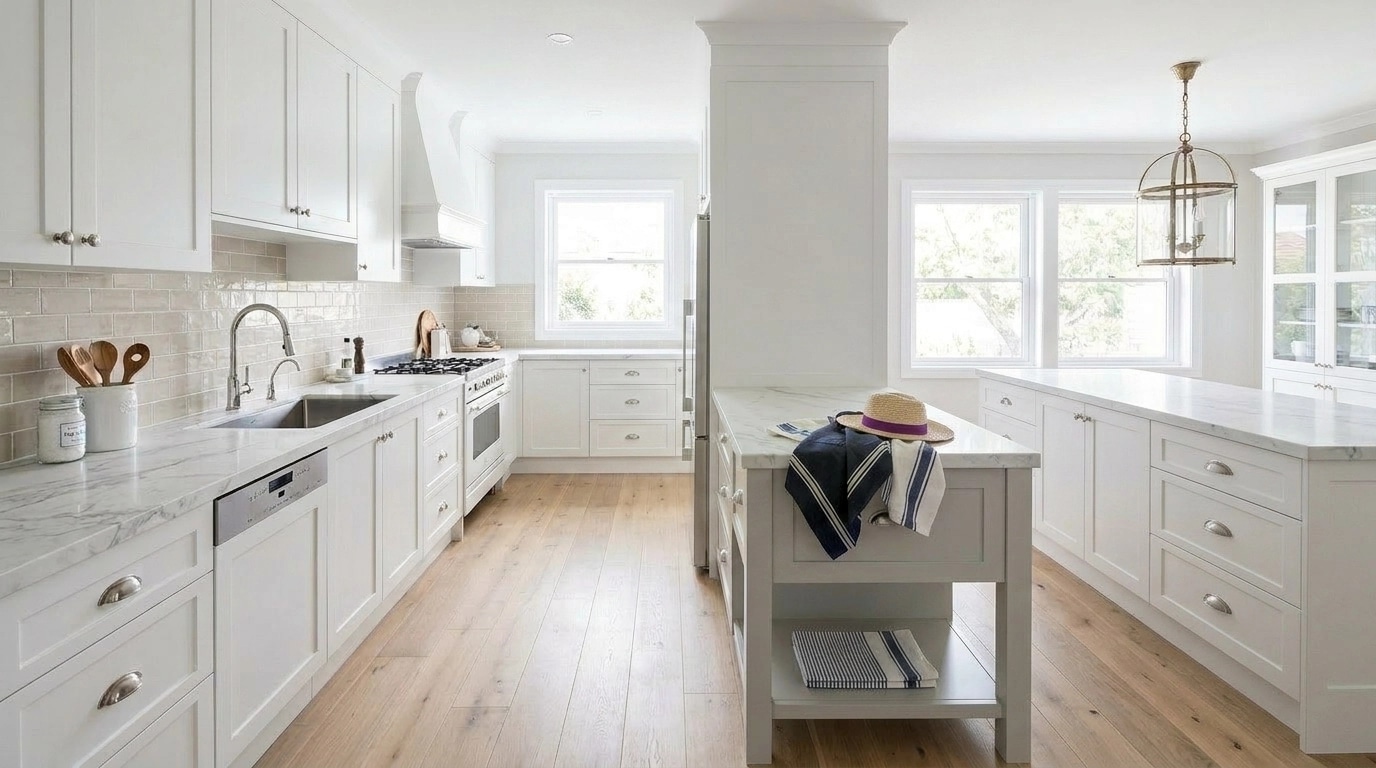 Interior design in Coastal / Hamptons style — Kitchen by GenRoom AI