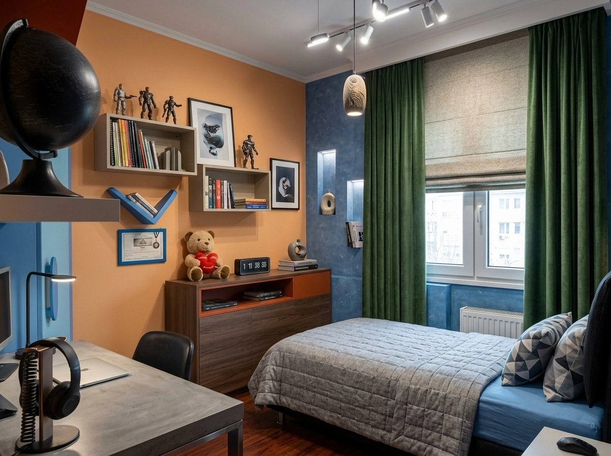 Contemporary Bedroom design — interior photo by GenRoom AI