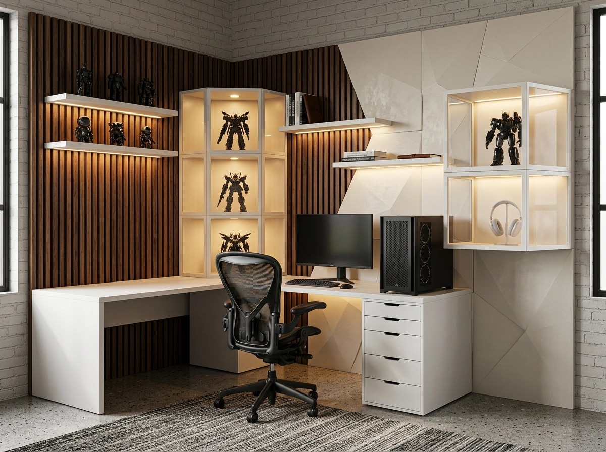 Interior design in Loft / Industrial style — home_office by GenRoom AI