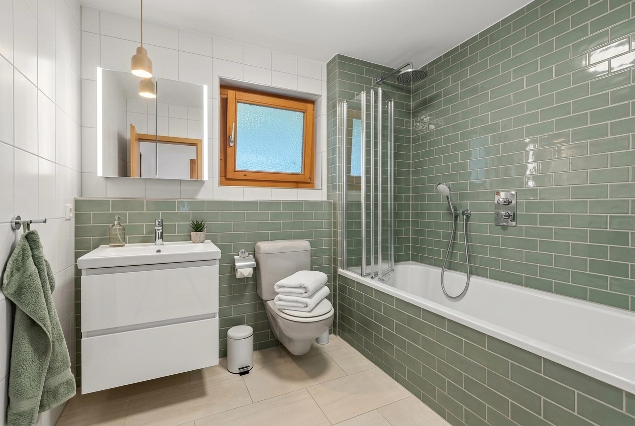 Bathroom interior in Scandinavian style — photo by GenRoom AI