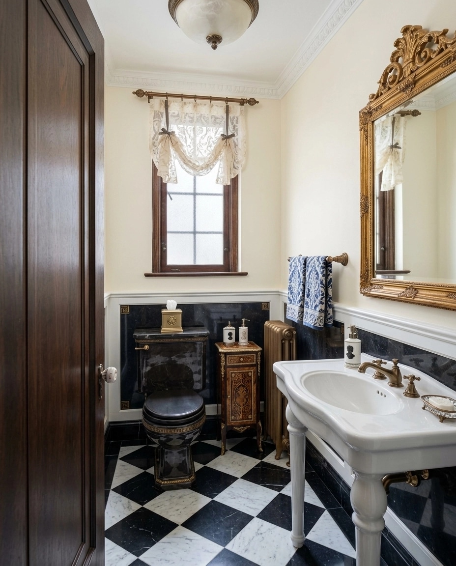 Bathroom interior in Neoclassic style — photo by GenRoom AI