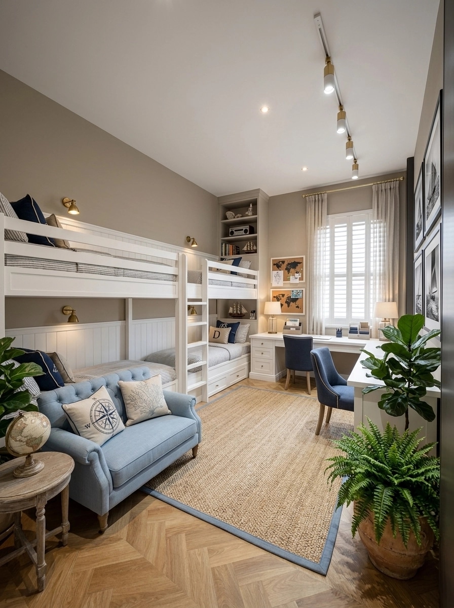Interior design in Coastal / Hamptons style — Kids Room by GenRoom AI