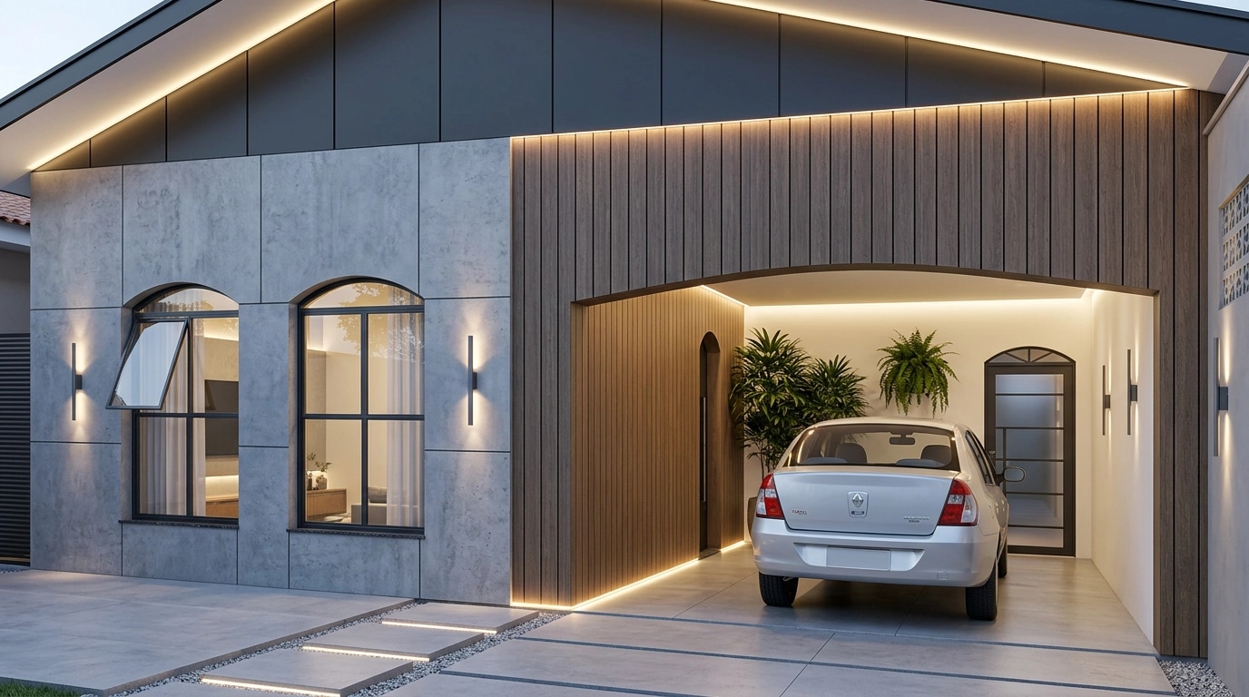Facade design in contemporary style — photo by GenRoom AI