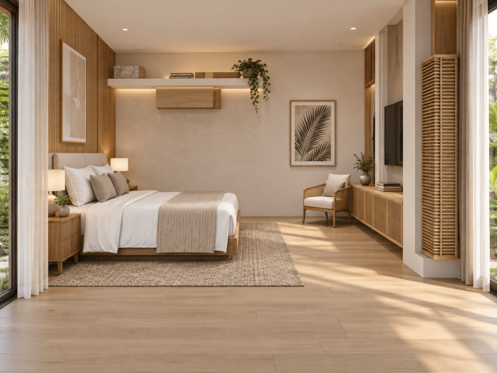 Modern Farmhouse Bedroom design — interior photo by GenRoom AI
