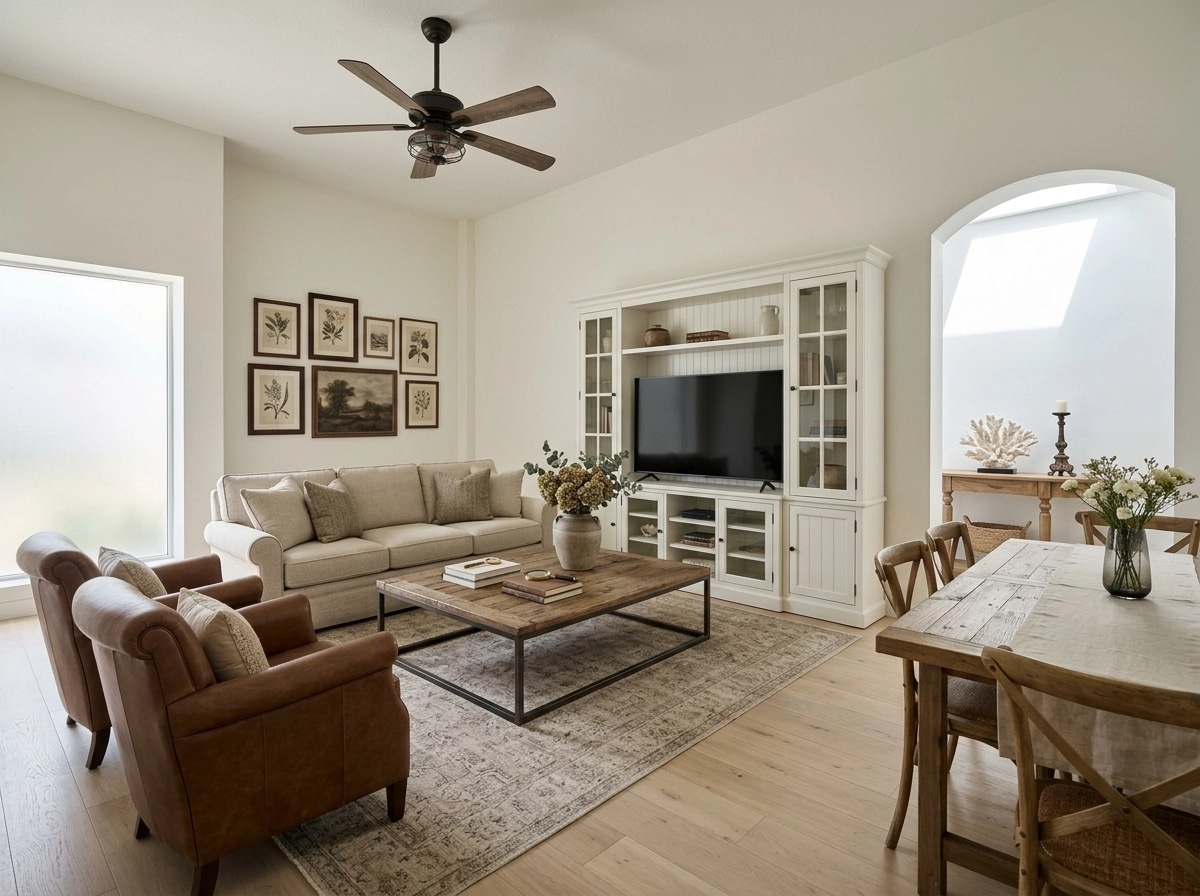 Interior design in Modern Farmhouse style — Living Room by GenRoom AI