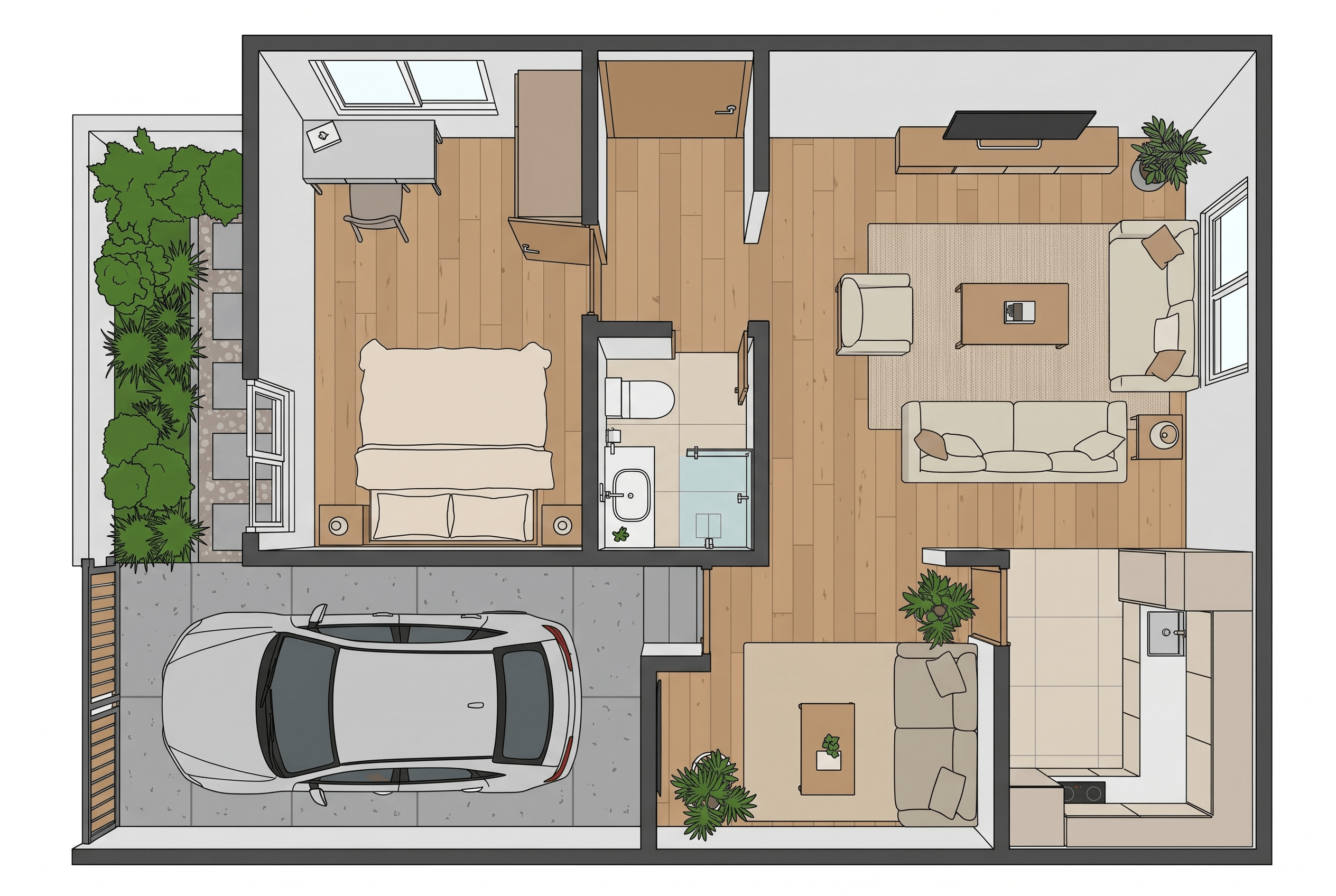 Interior design in Minimalism style — Living Room by GenRoom AI