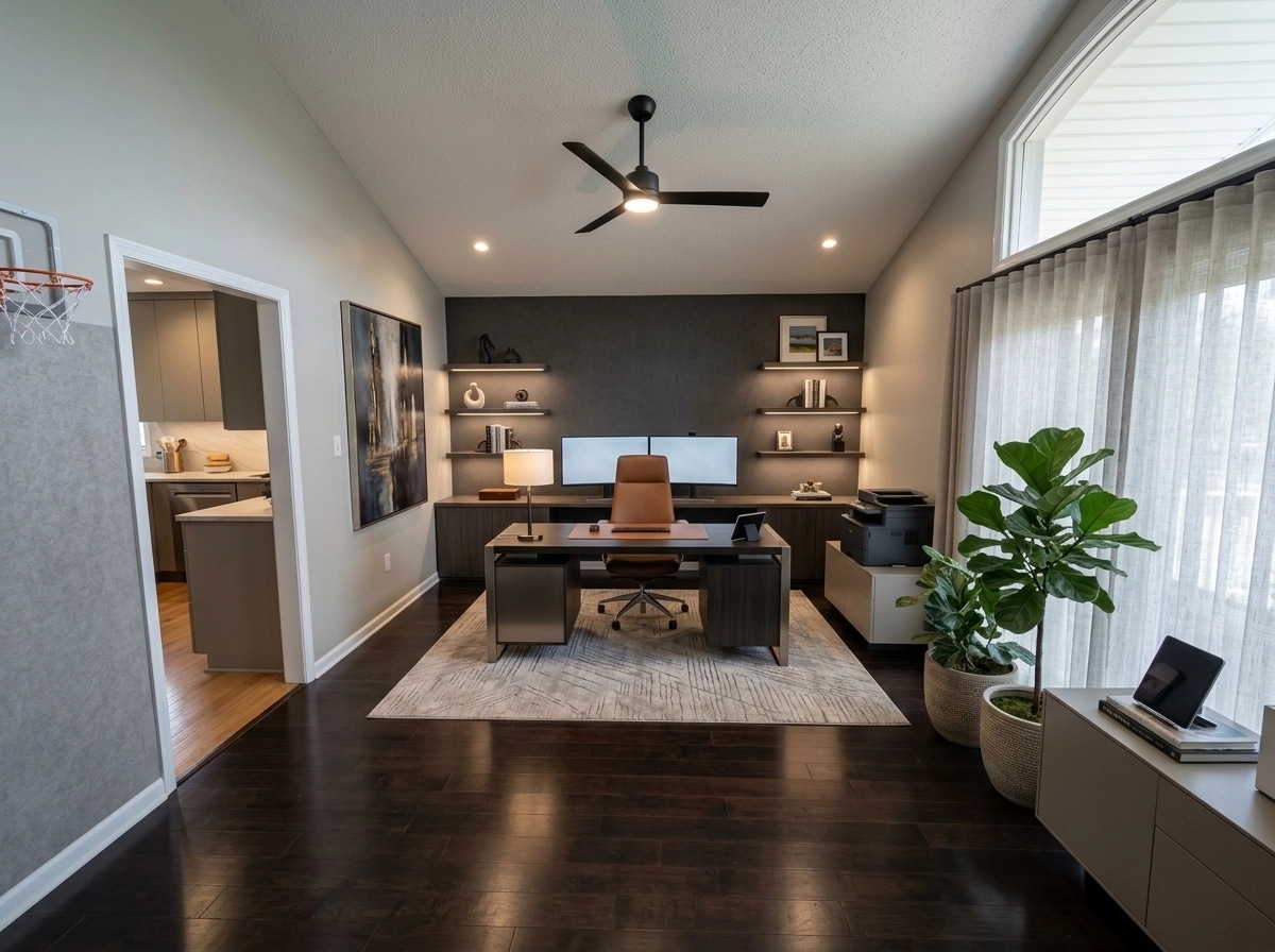 Office interior in Contemporary style — photo by GenRoom AI