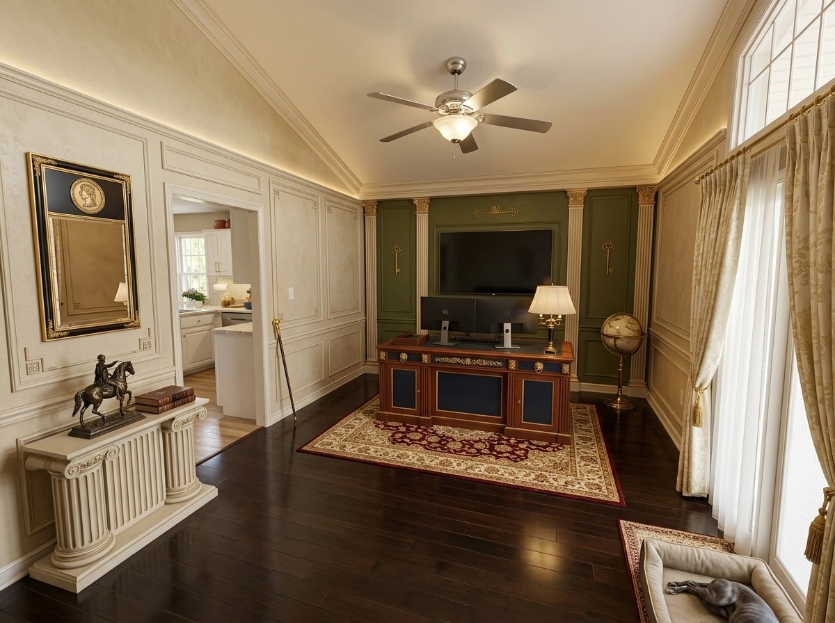Office interior in Neoclassic style — photo by GenRoom AI