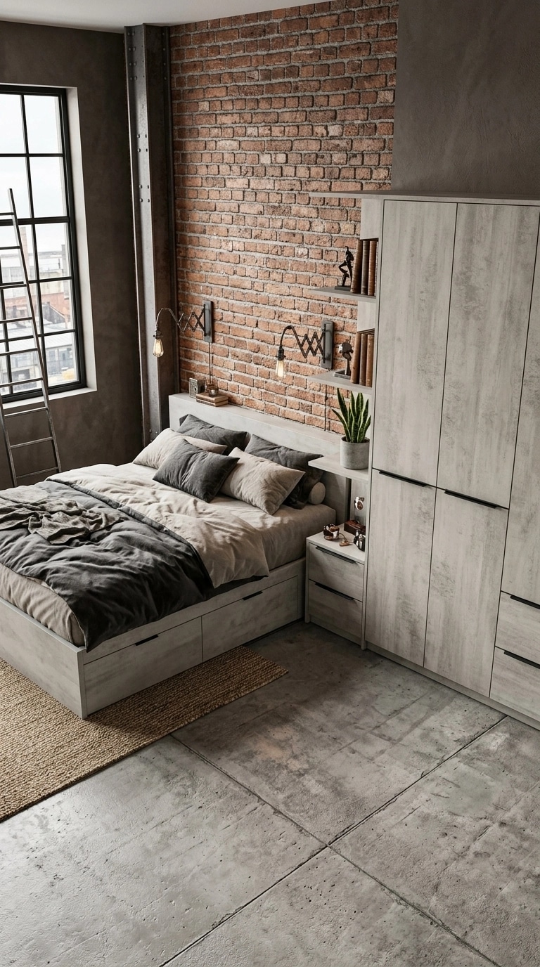 Design de interiores em estilo Loft / Industrial — Quarto por GenRoom AI