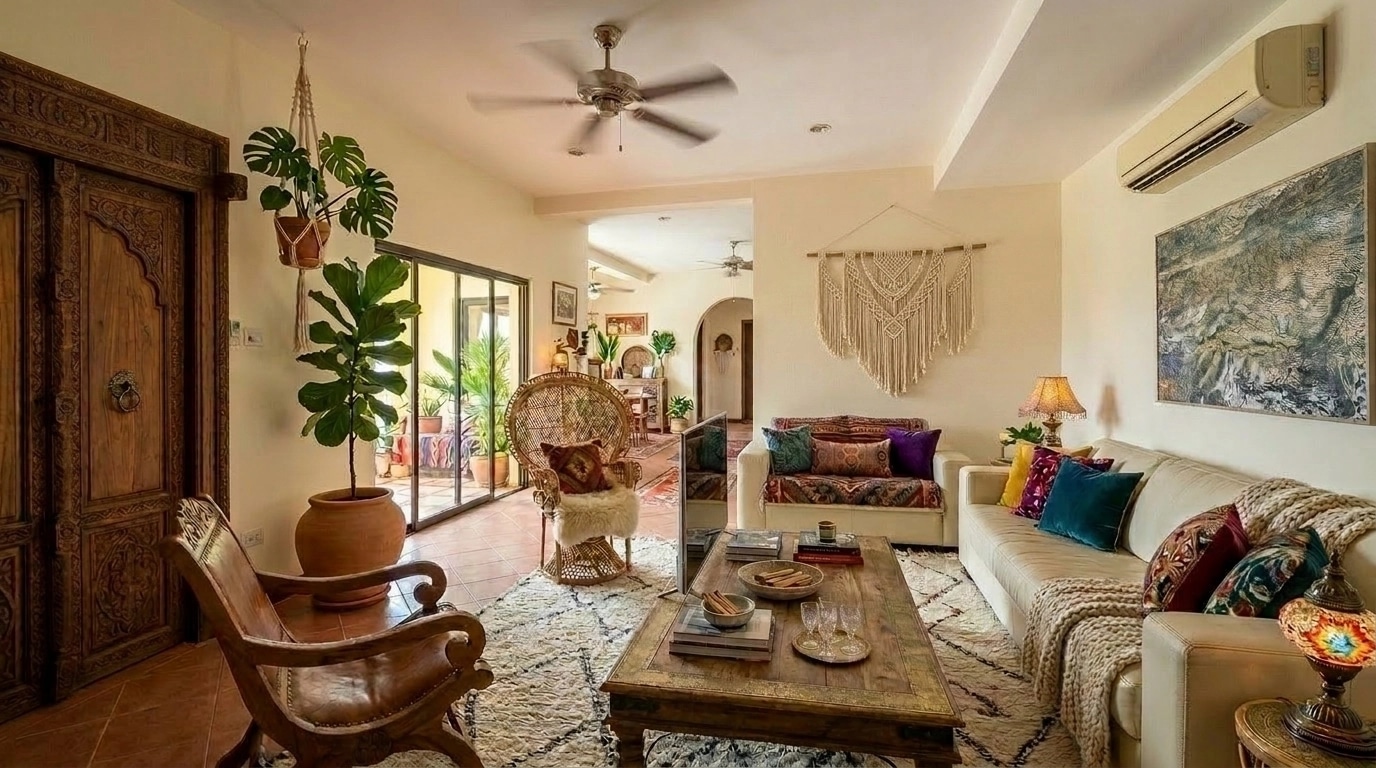 Interior design in Bohemian style — Living Room by GenRoom AI
