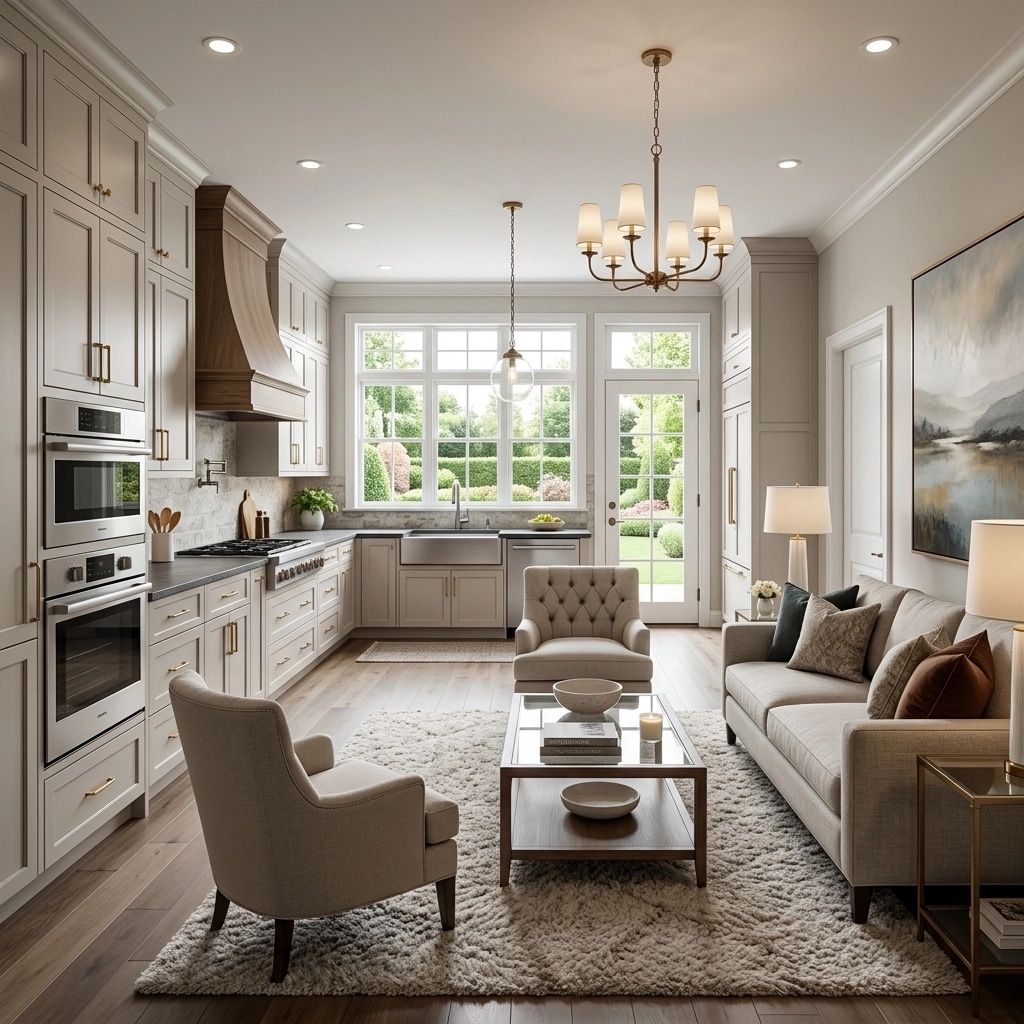 Transitional Living Room design — interior photo by GenRoom AI