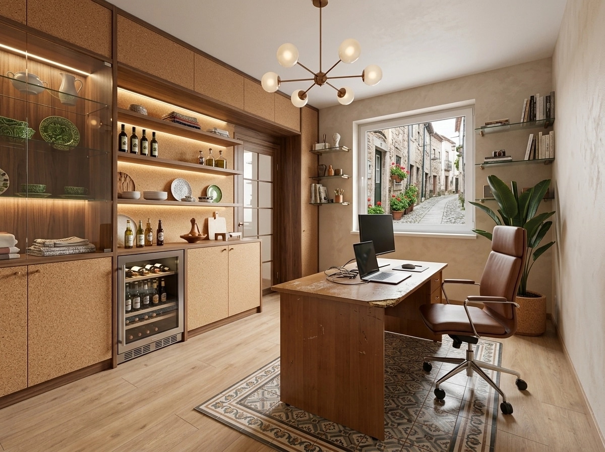 Interior design in Portuguese Modern style — home_office by GenRoom AI