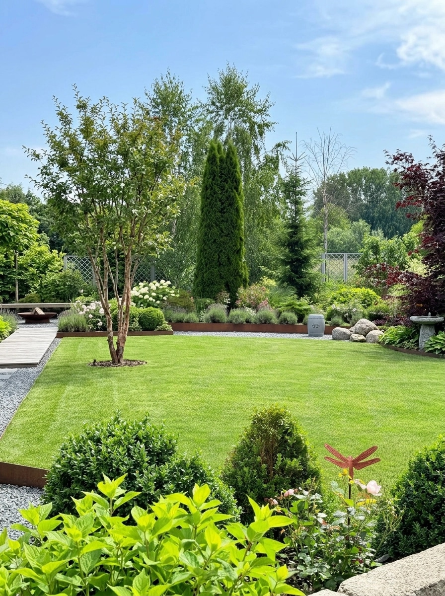 Landscape design in Scandinavian Garden style — Yard by GenRoom AI