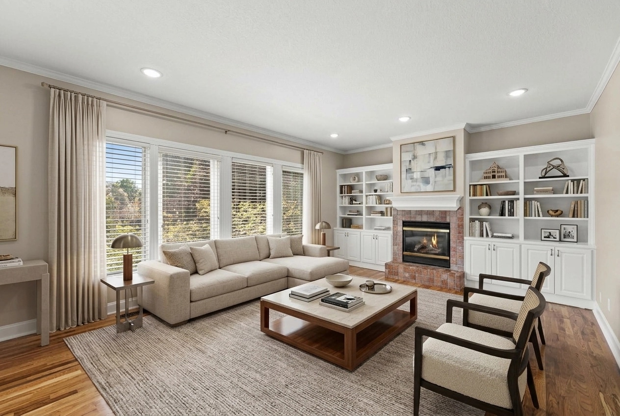 Transitional Living Room design — interior photo by GenRoom AI