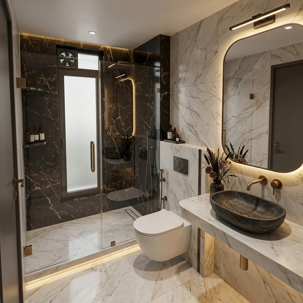 Bathroom interior in Contemporary style — photo by GenRoom AI
