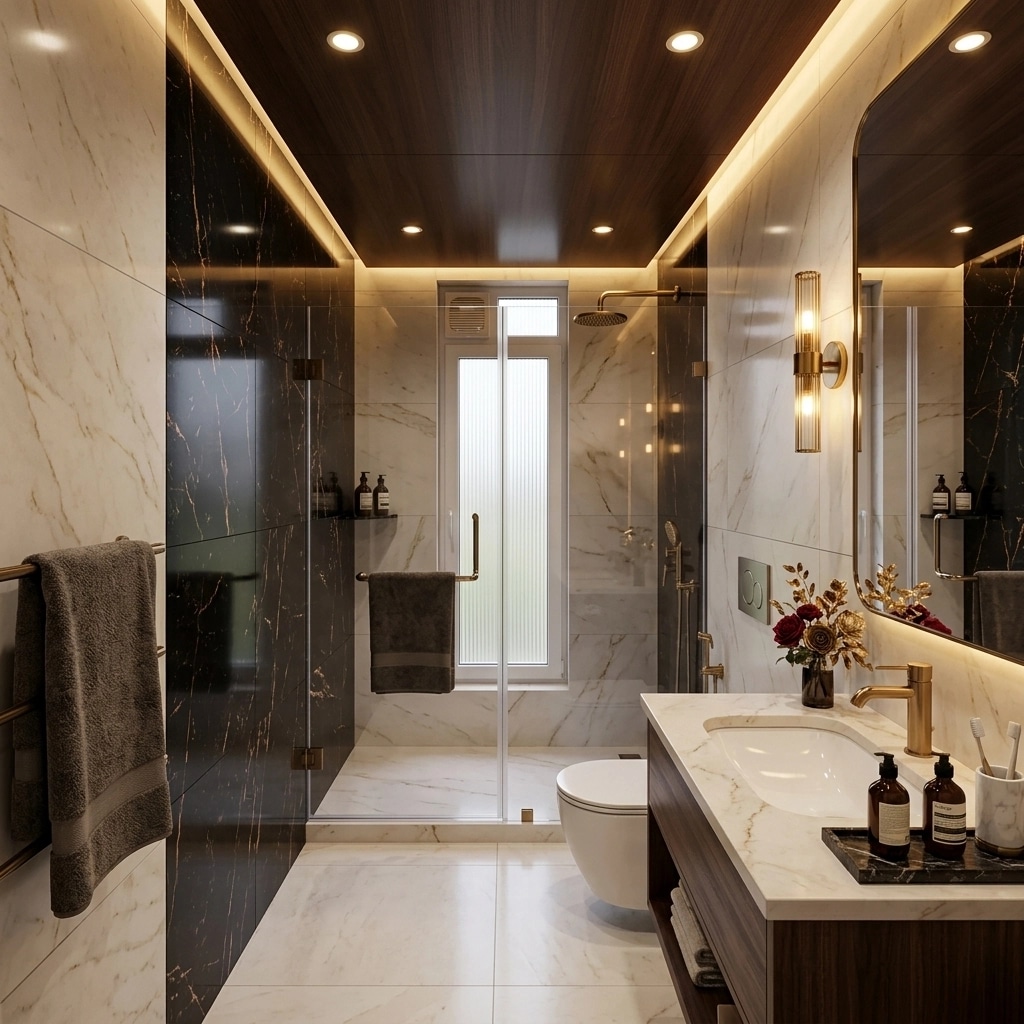Bathroom interior in Transitional style — photo by GenRoom AI