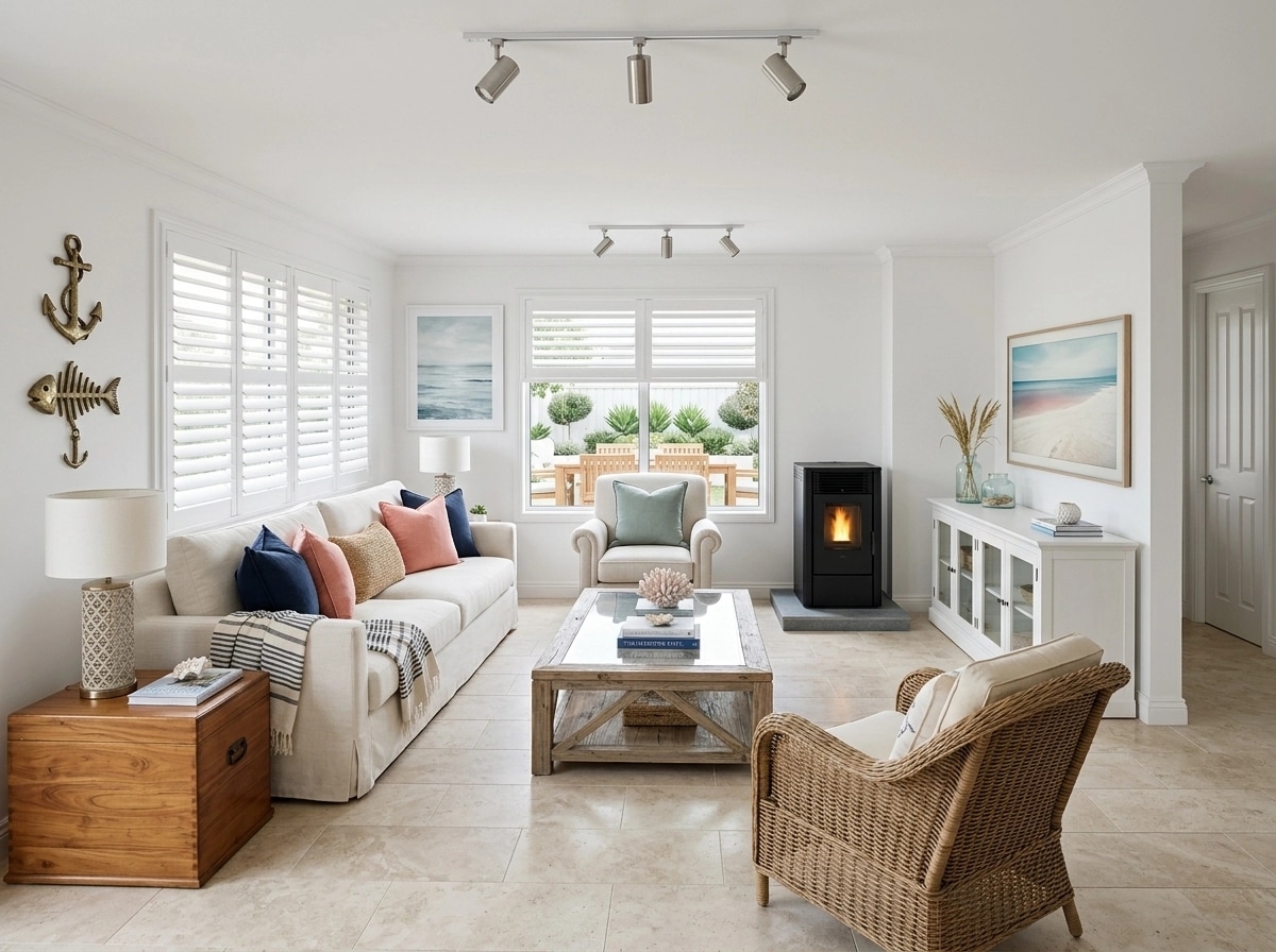 Interior design in Coastal / Hamptons style — Living Room by GenRoom AI