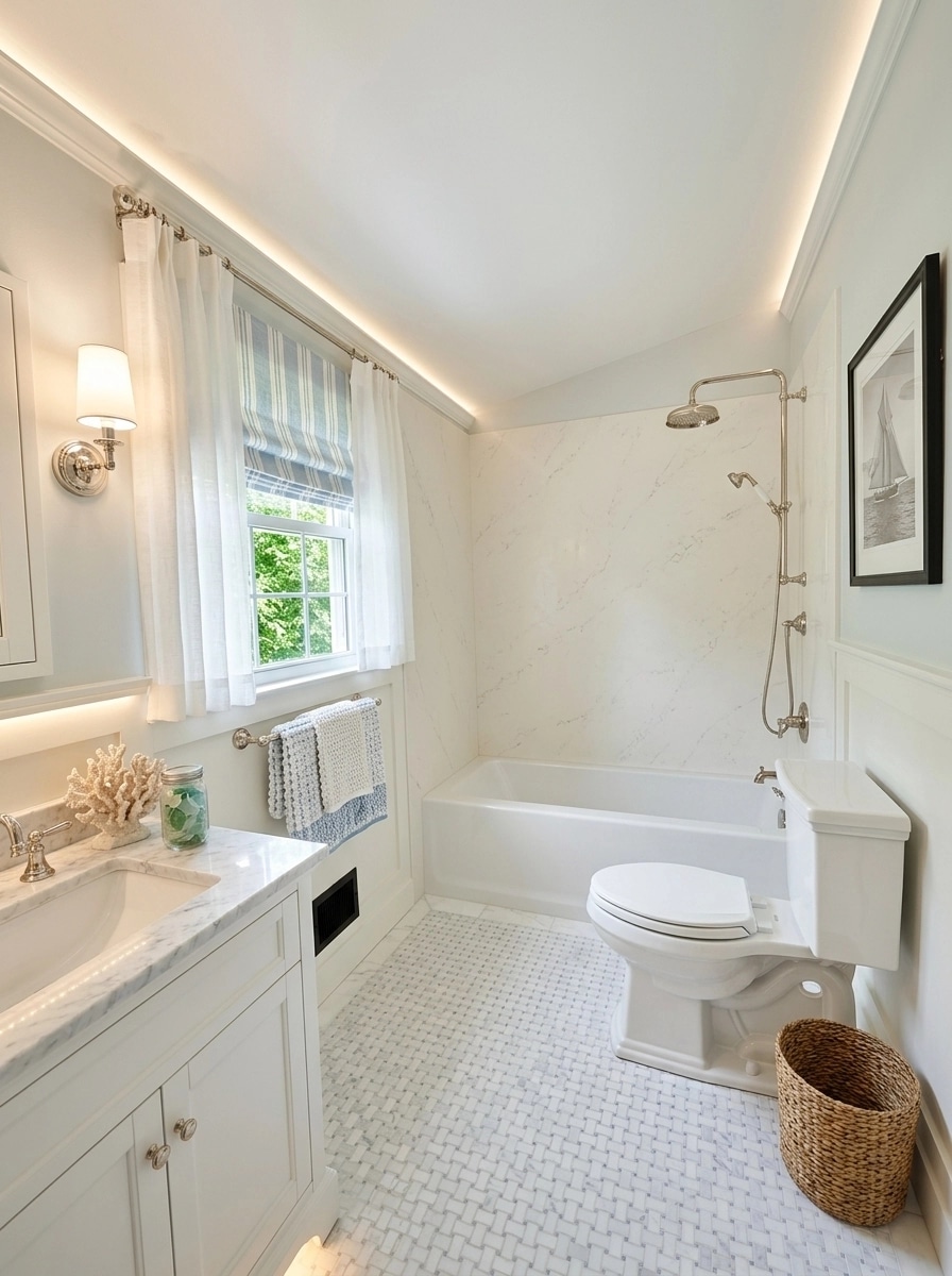 Interior design in Coastal / Hamptons style — Bathroom by GenRoom AI