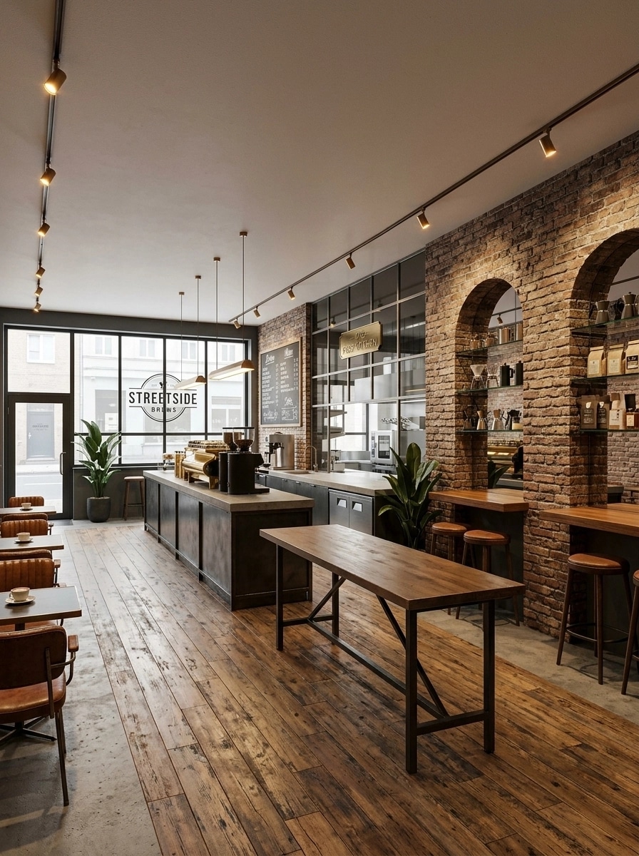 Design d'intérieur en style Loft / Industrial — cafe par GenRoom AI