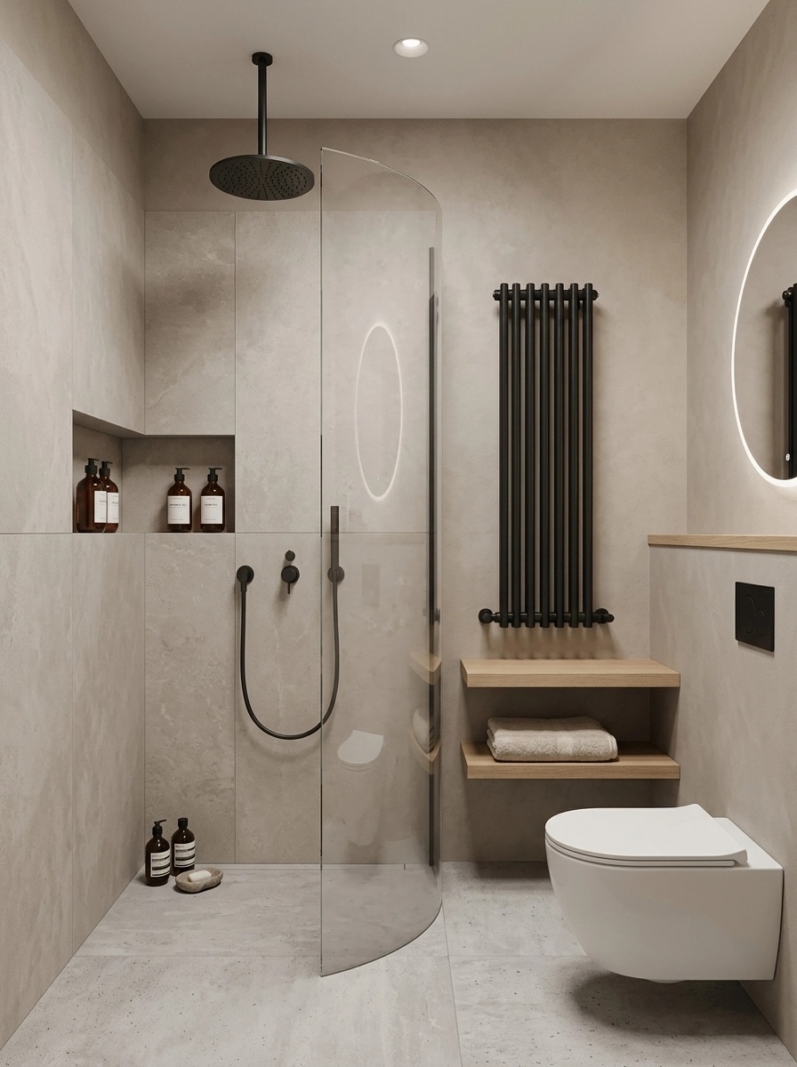Bathroom interior in Minimalism style — photo by GenRoom AI
