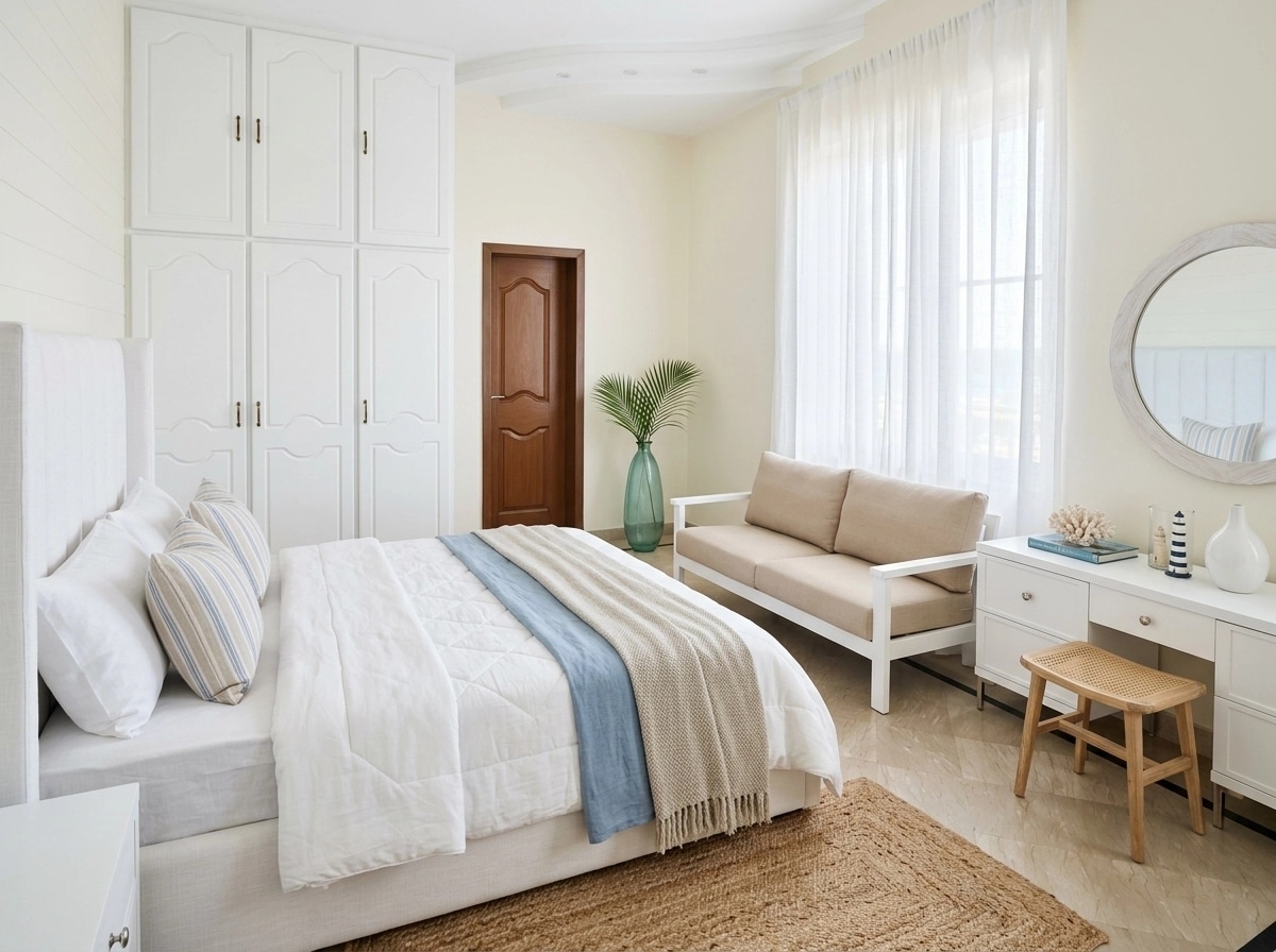 Interior design in Coastal / Hamptons style — Bedroom by GenRoom AI