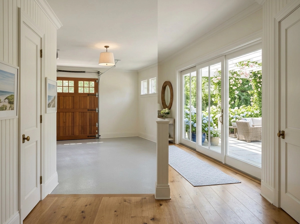 Интерьер дизайны Coastal / Hamptons стилінде — GenRoom AI жасаған Дәліз