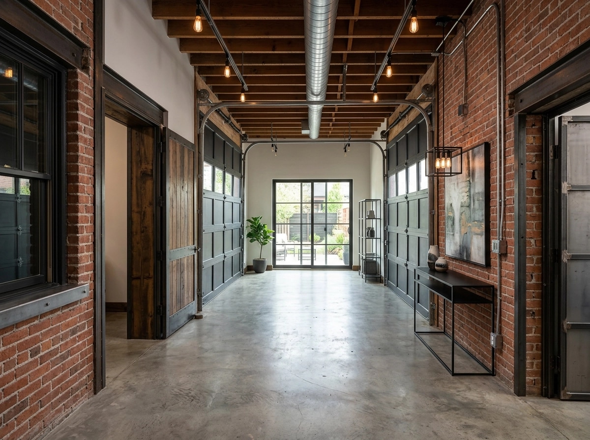 Hallway interior in Loft / Industrial style — photo by GenRoom AI