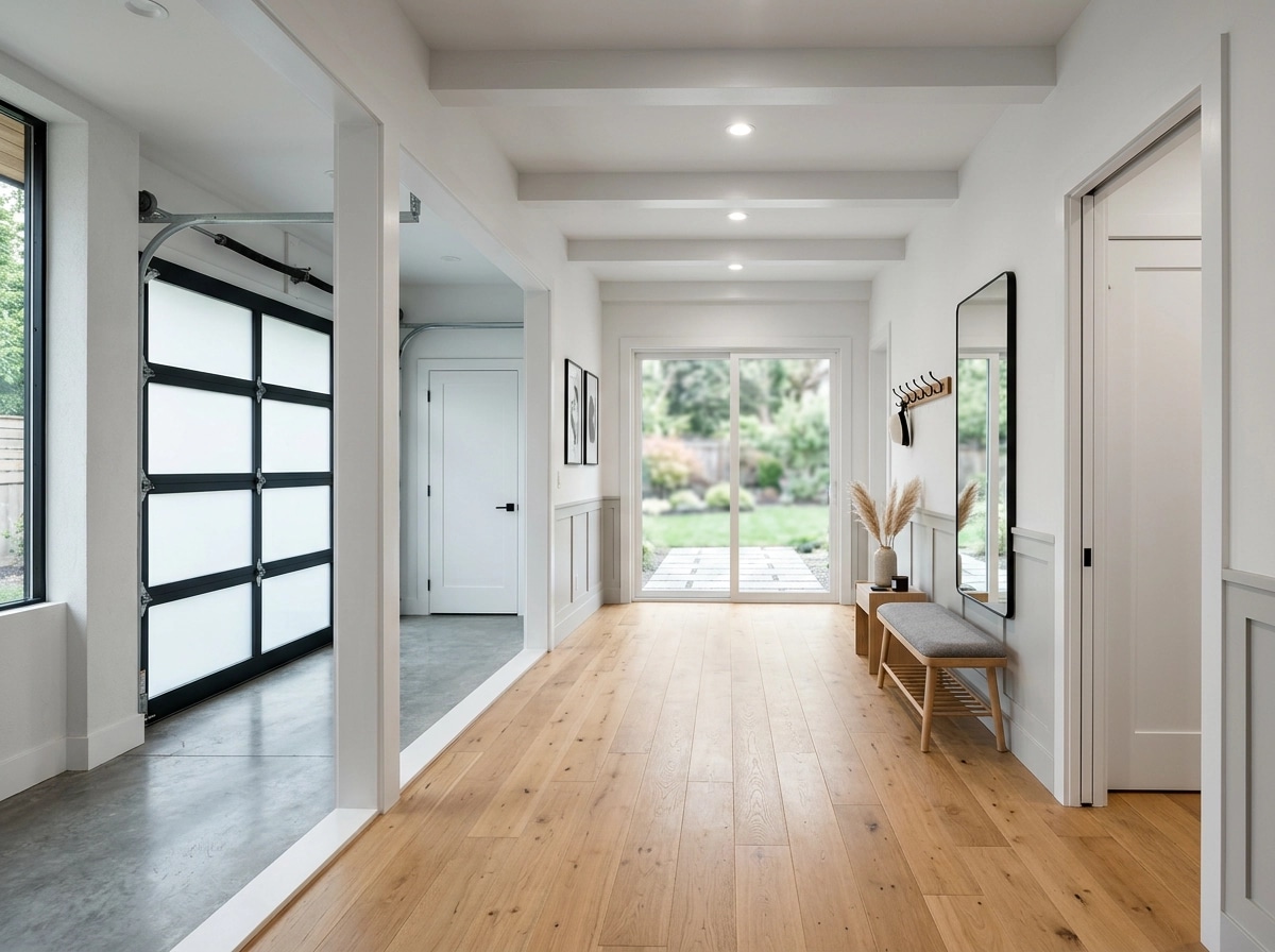 Hallway interior in Scandinavian style — photo by GenRoom AI
