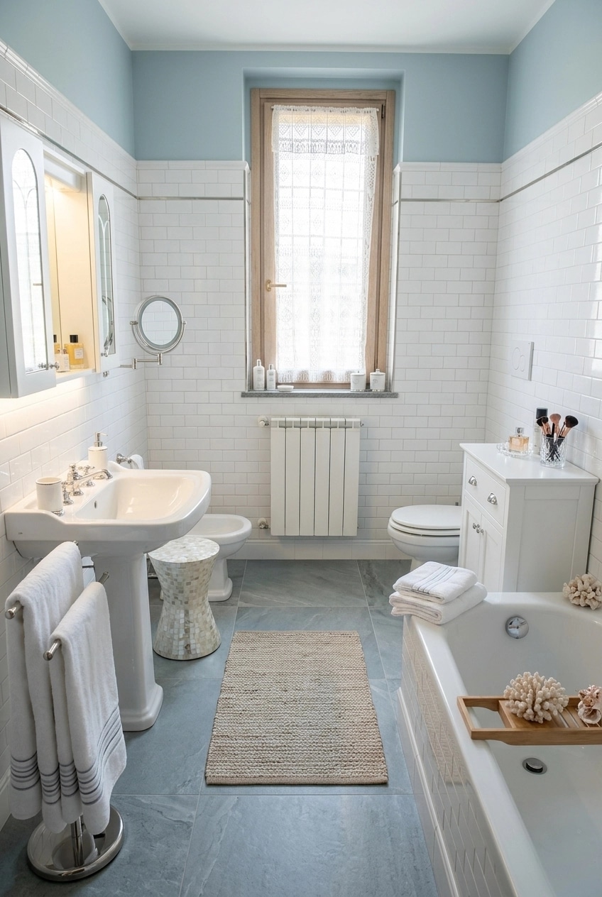 Interior design in Coastal / Hamptons style — Bathroom by GenRoom AI