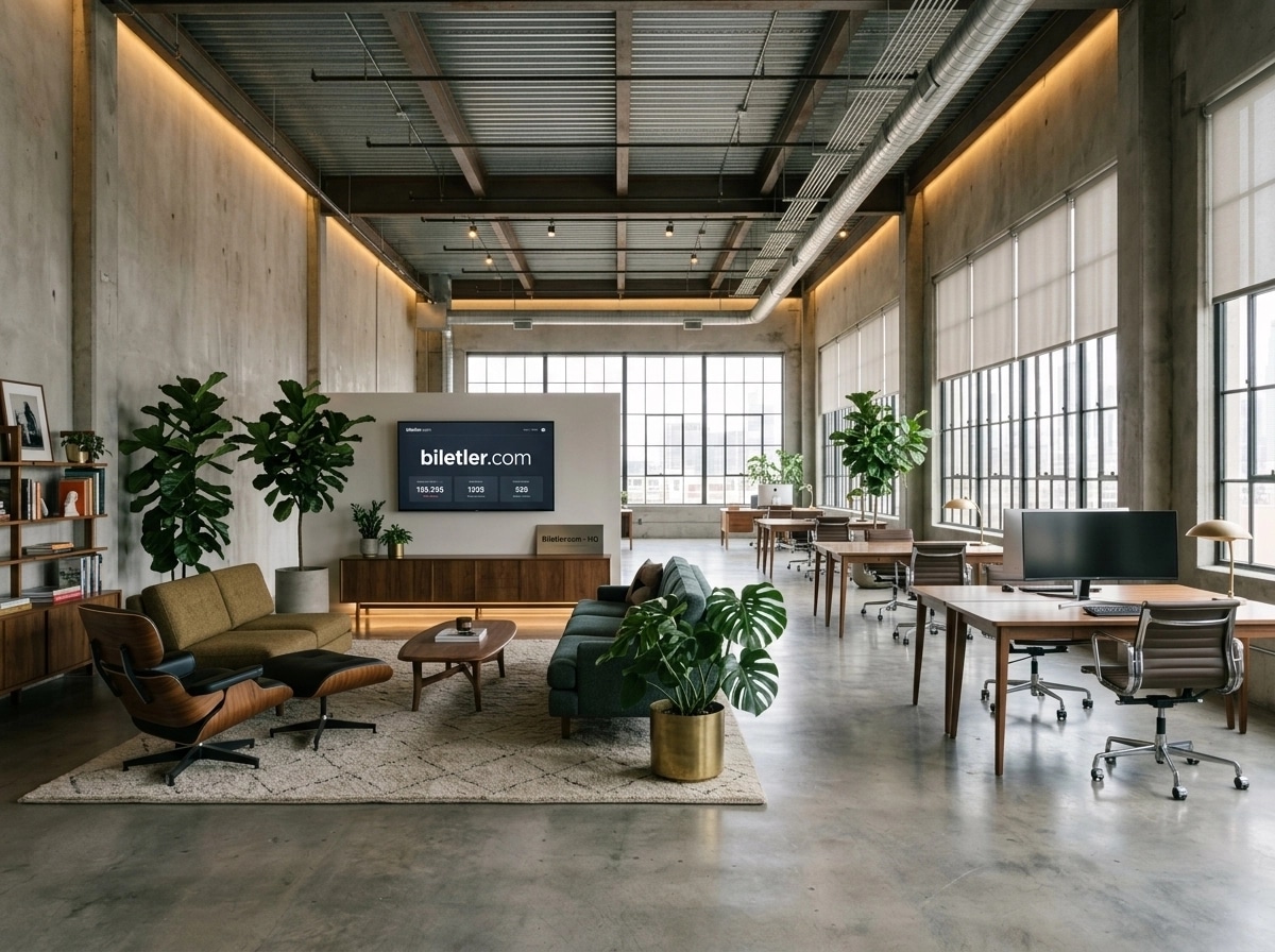 İç mekân tasarımı Mid-Century Modern stili — office_space GenRoom AI