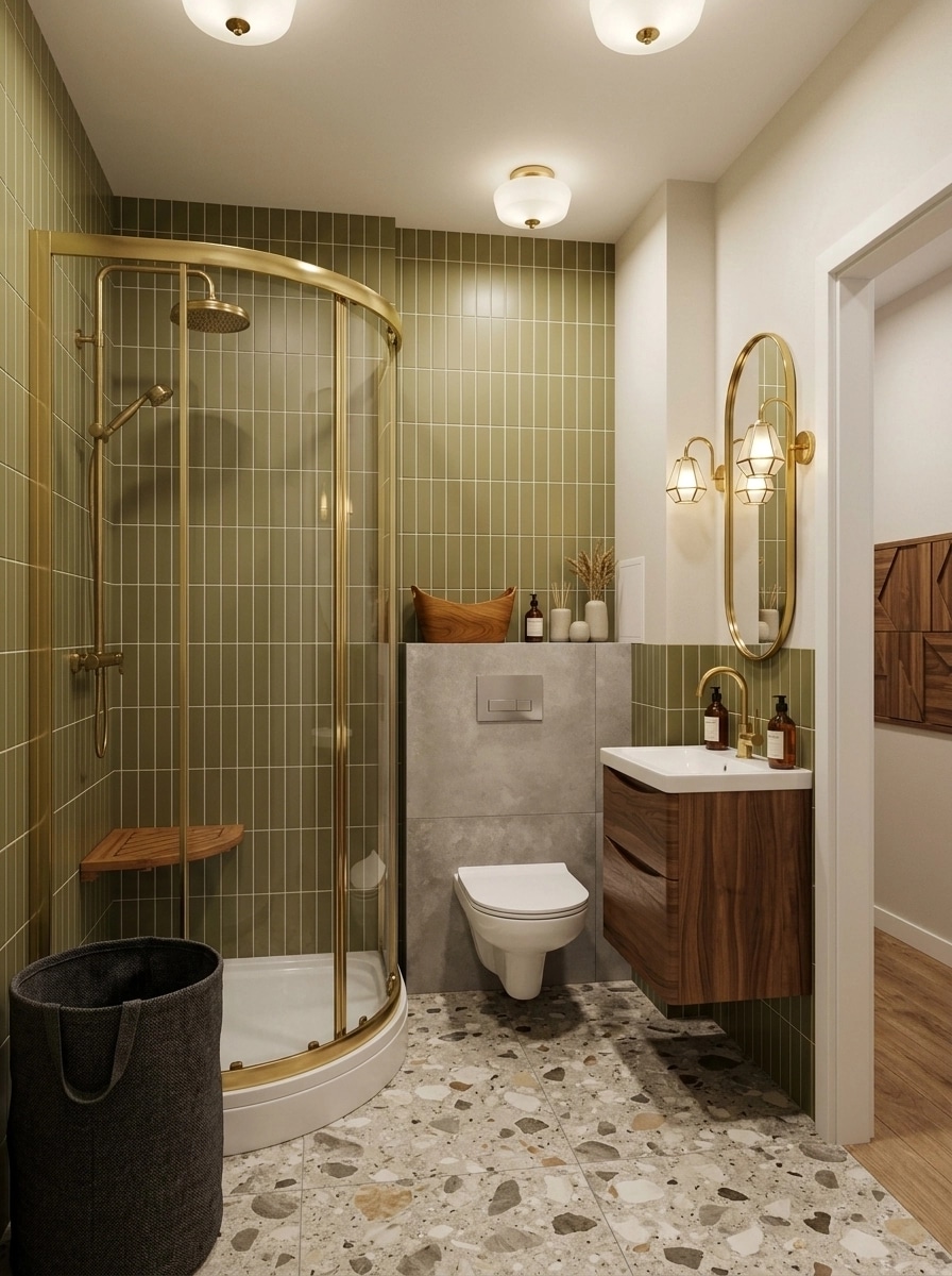 Interior design in Mid-Century Modern style — Bathroom by GenRoom AI