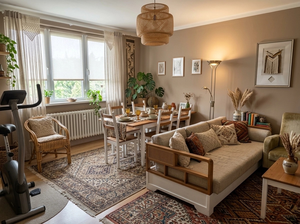 Interior design in Bohemian style — Living Room by GenRoom AI