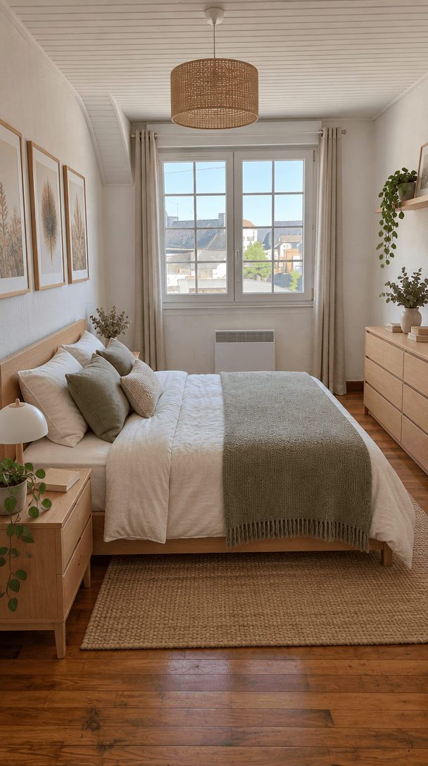 İç mekân tasarımı Scandinavian stili — Yatak Odası GenRoom AI