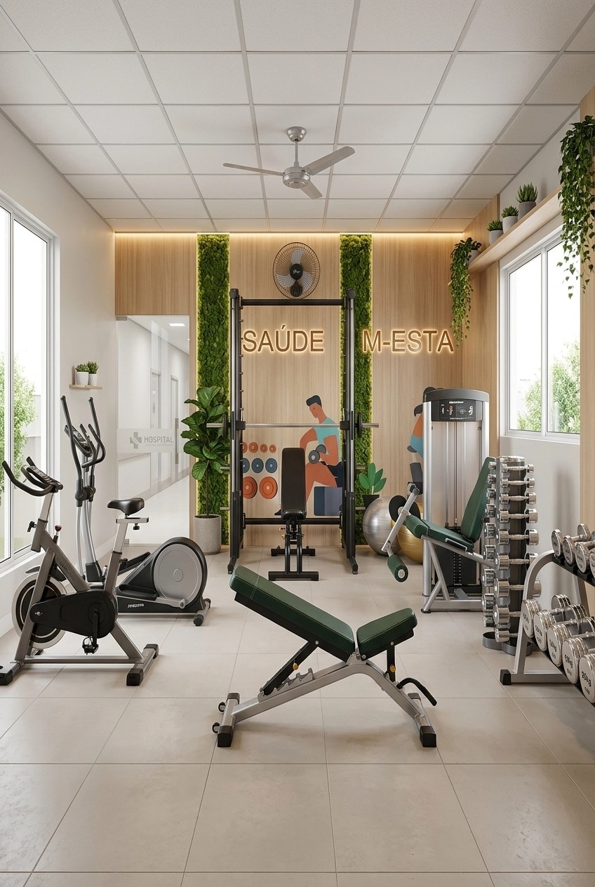 Interior design in Biophilic style — gym by GenRoom AI