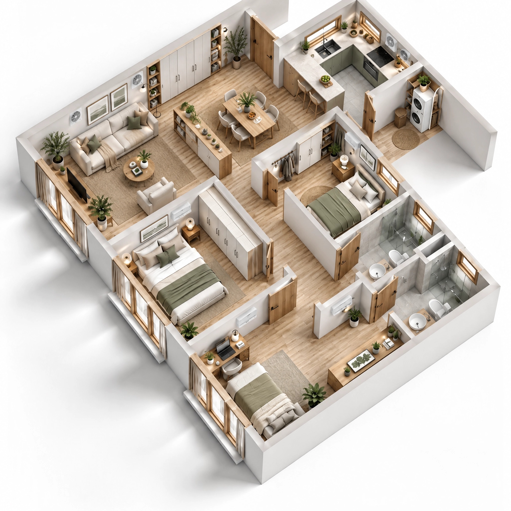Interieurontwerp in Scandinavian-stijl — Woonkamer door GenRoom AI