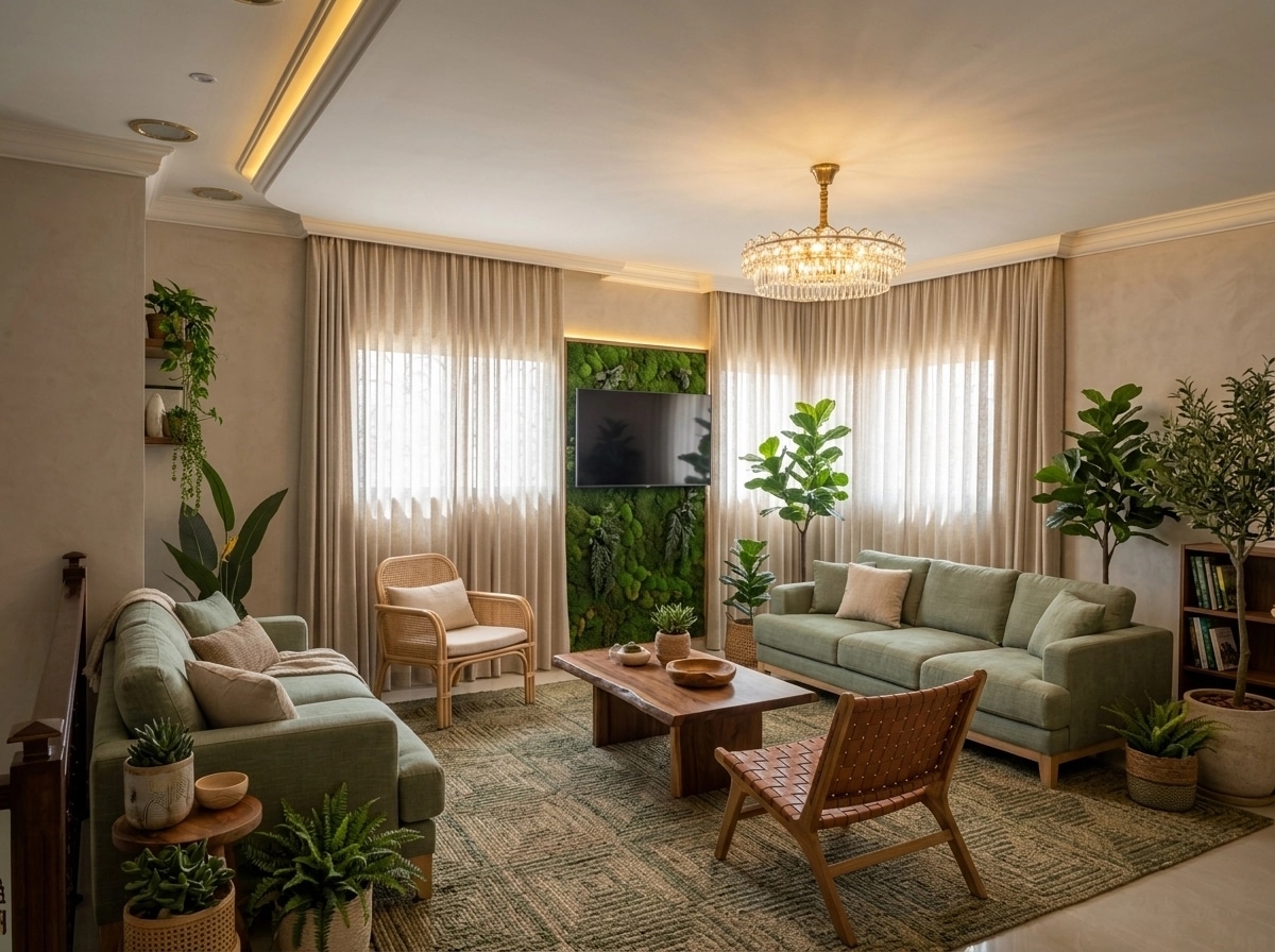 Interior design in Biophilic style — Living Room by GenRoom AI