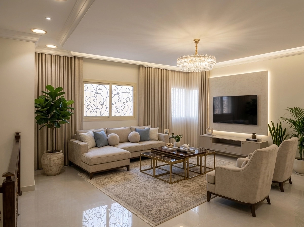 Transitional Living Room design — interior photo by GenRoom AI