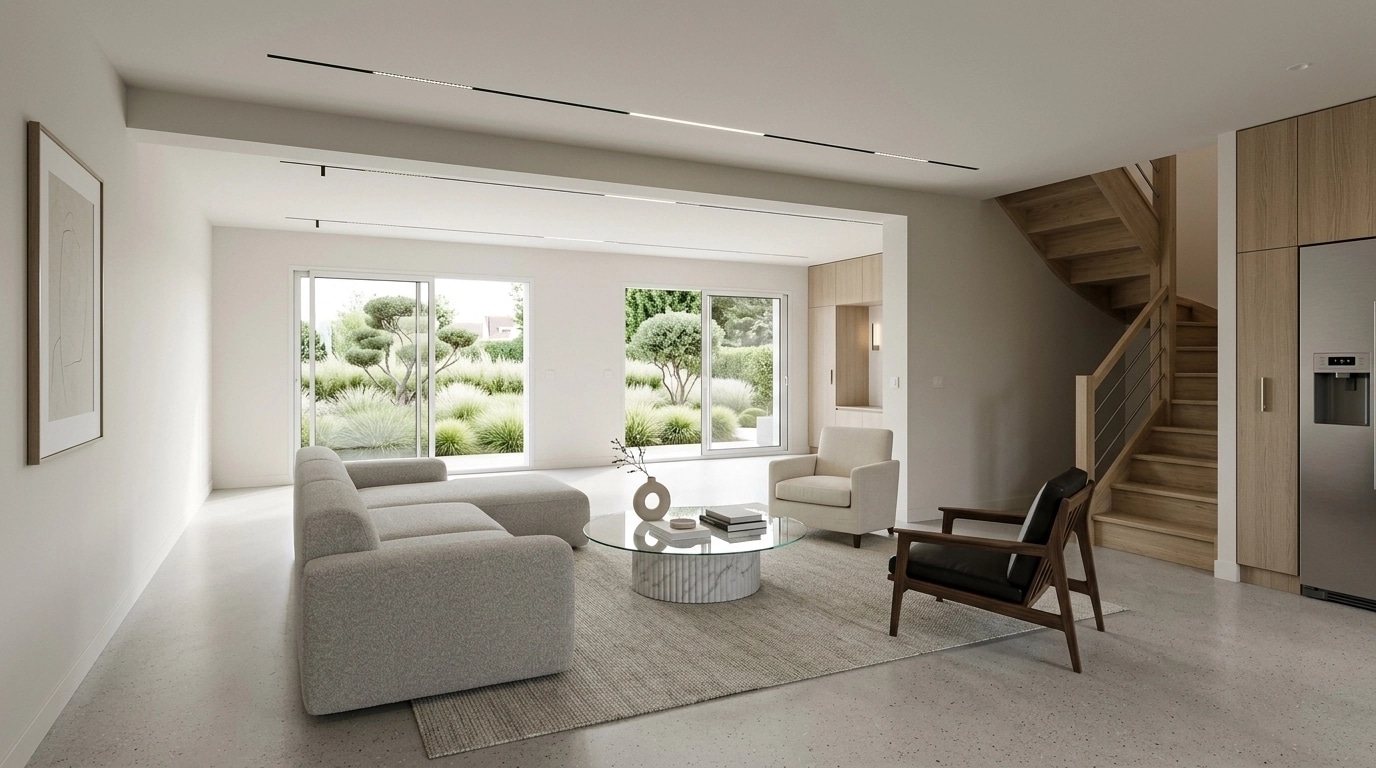 Minimalism Living Room design — interior photo by GenRoom AI
