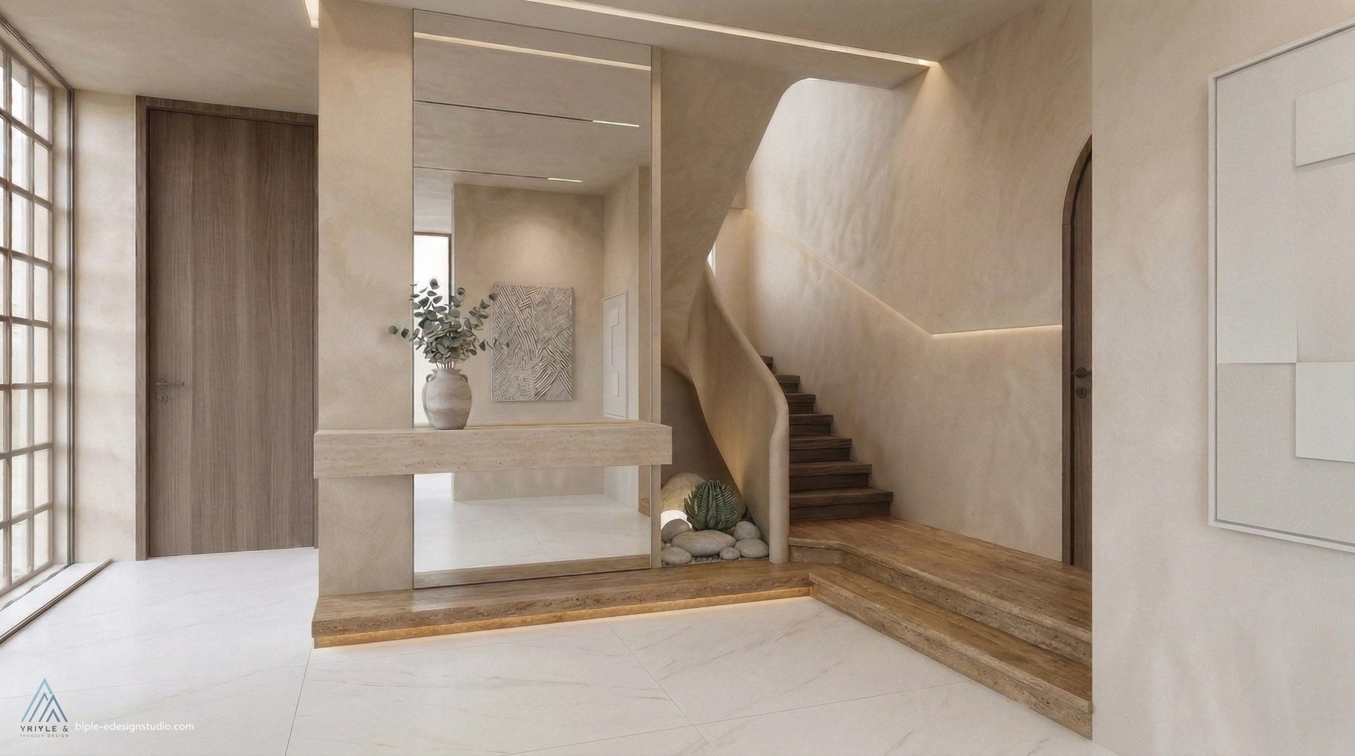 Interior design in Mediterranean style — Hallway by GenRoom AI