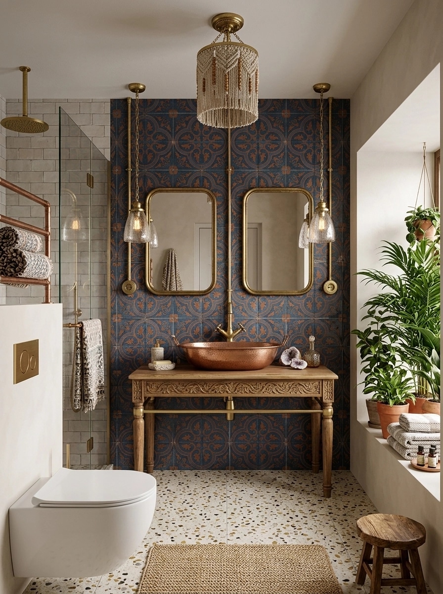 Interior design in Bohemian style — Bathroom by GenRoom AI