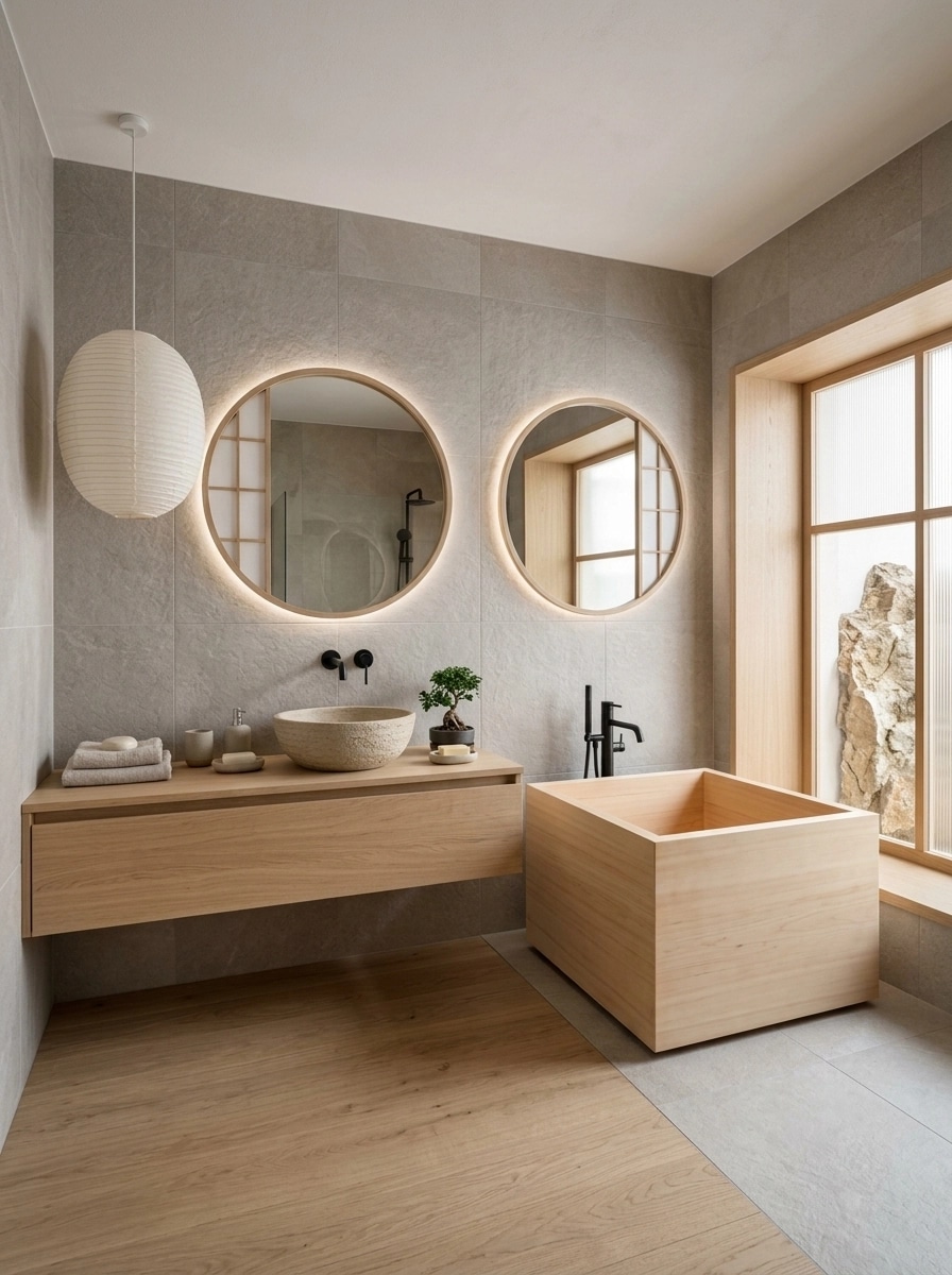 Japandi Bathroom design — interior photo by GenRoom AI