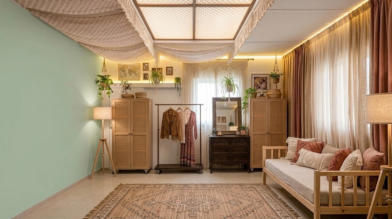 Interior design in Bohemian style — Bedroom by GenRoom AI
