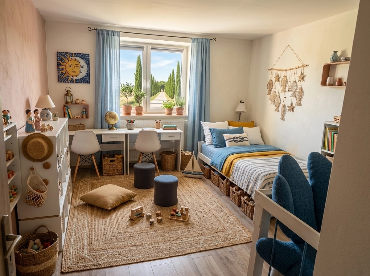 Interior design in Mediterranean style — Kids Room by GenRoom AI