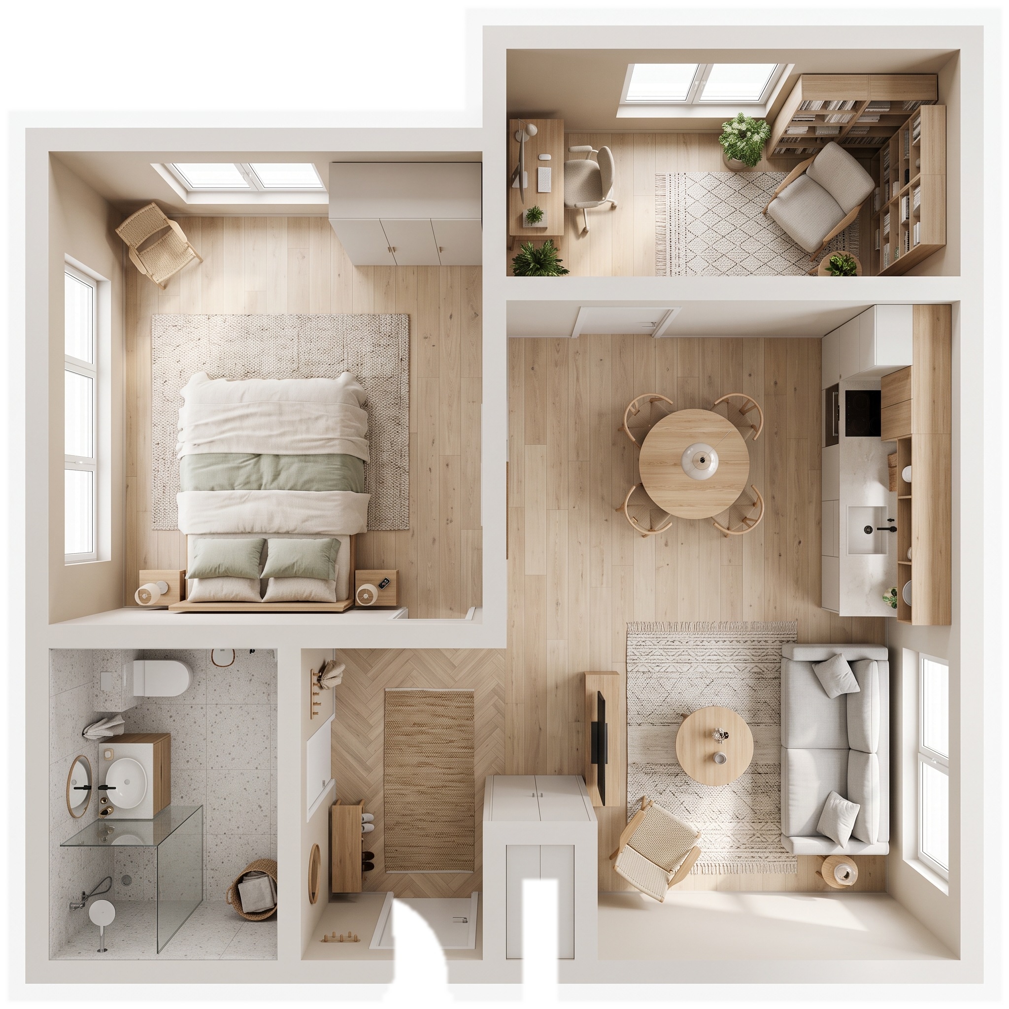 Interior design in Scandinavian style — Living Room by GenRoom AI