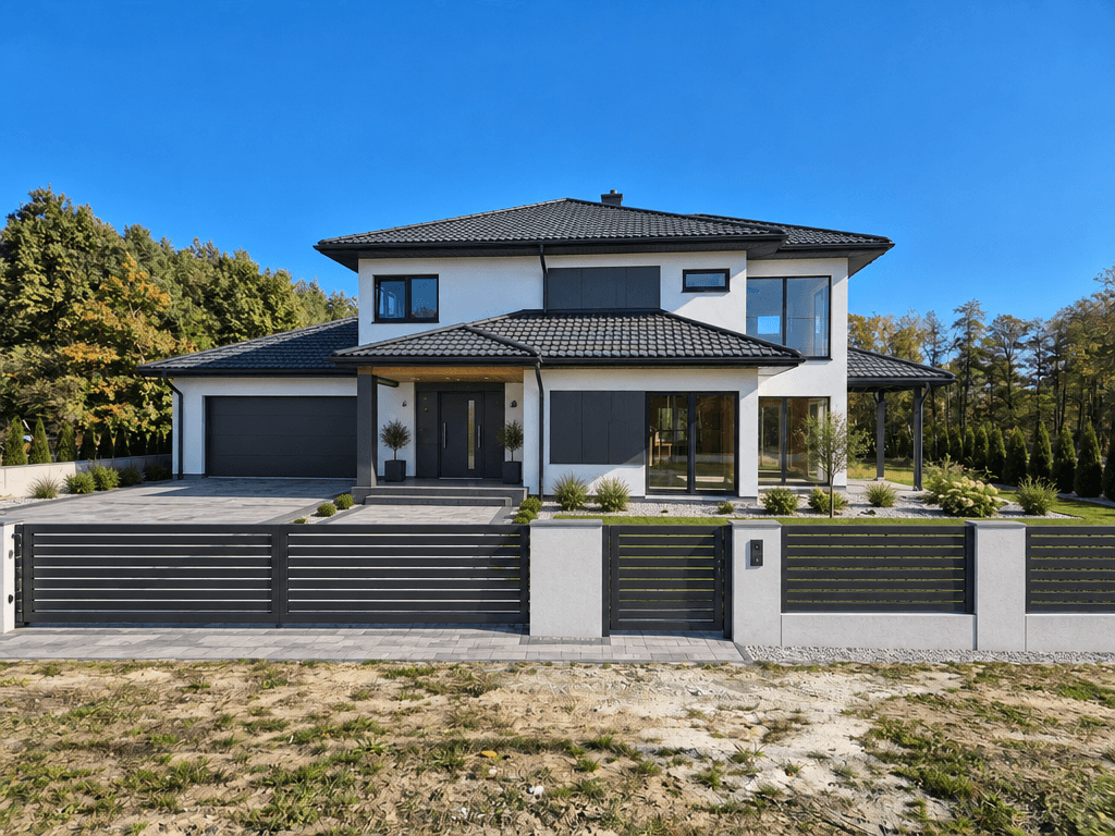 Design de fachada em estilo Contemporary Facade — Fachada por GenRoom AI