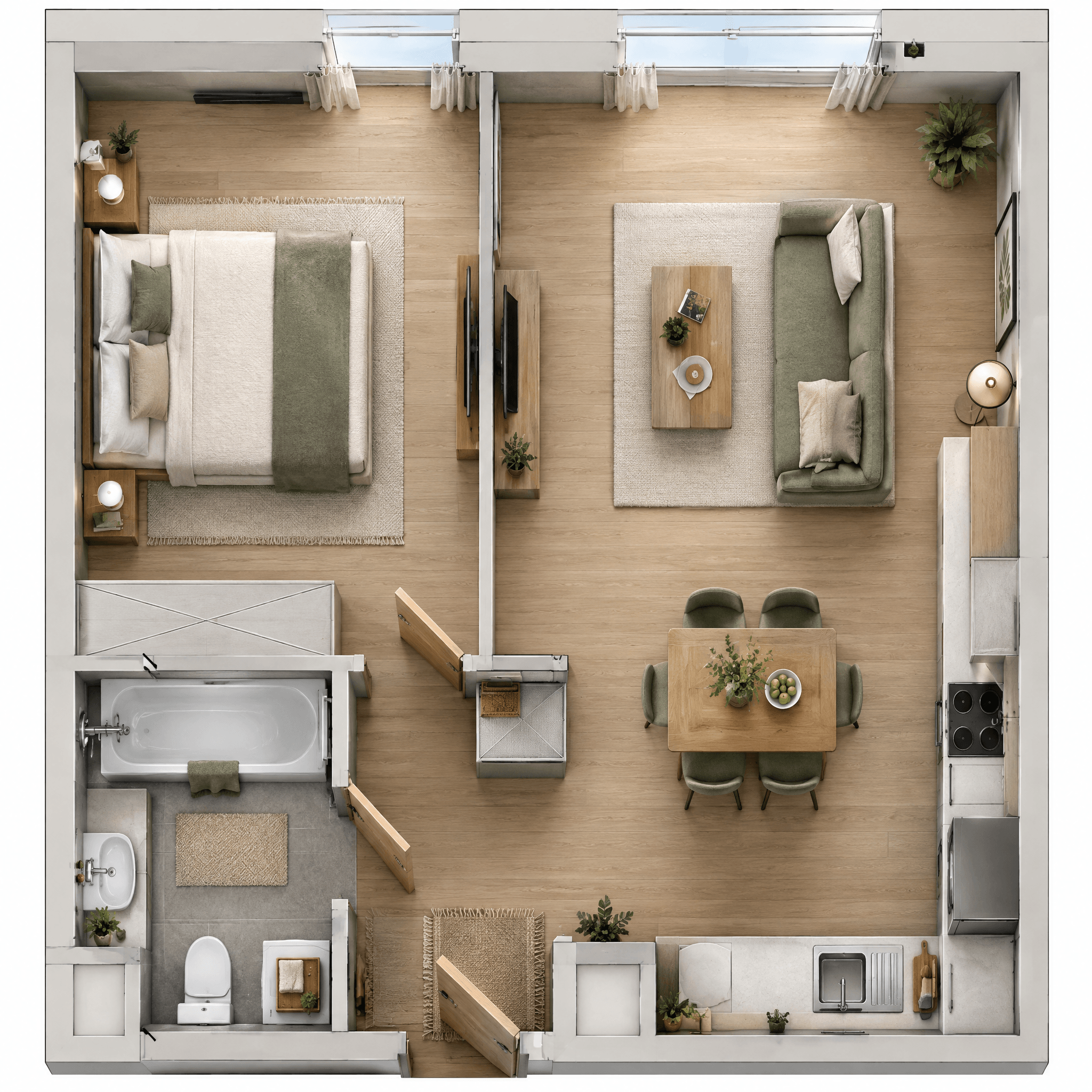 Interior design in Scandinavian style — Living Room by GenRoom AI