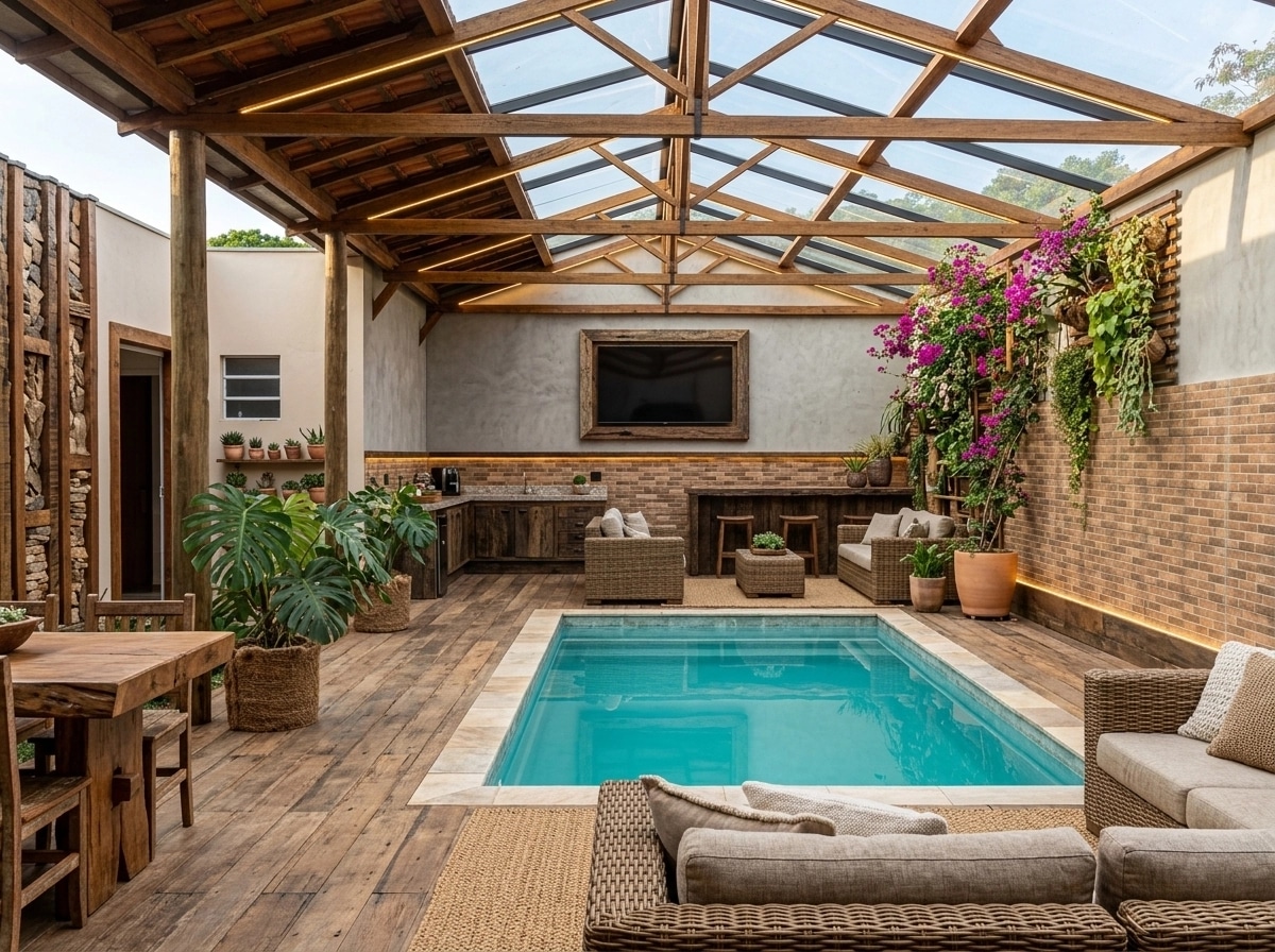 Interior design in Rustic style — balcony by GenRoom AI