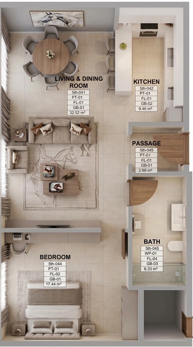 Interior design in Contemporary style — Living Room by GenRoom AI