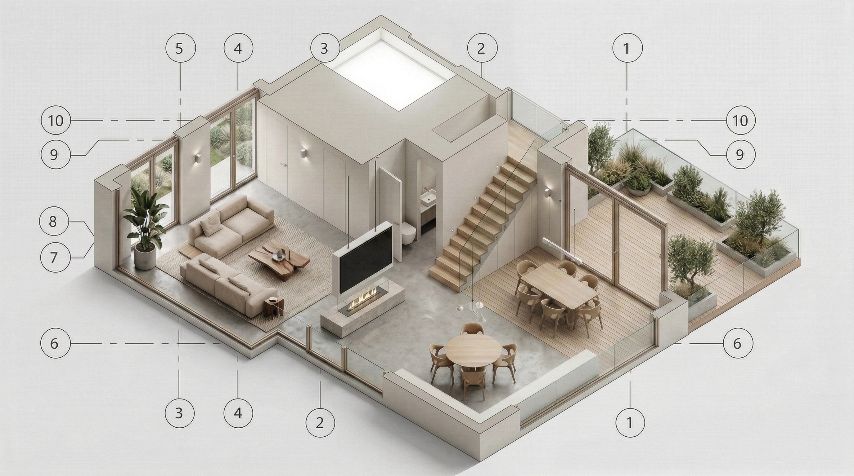 Interior design in Minimalism style — Living Room by GenRoom AI