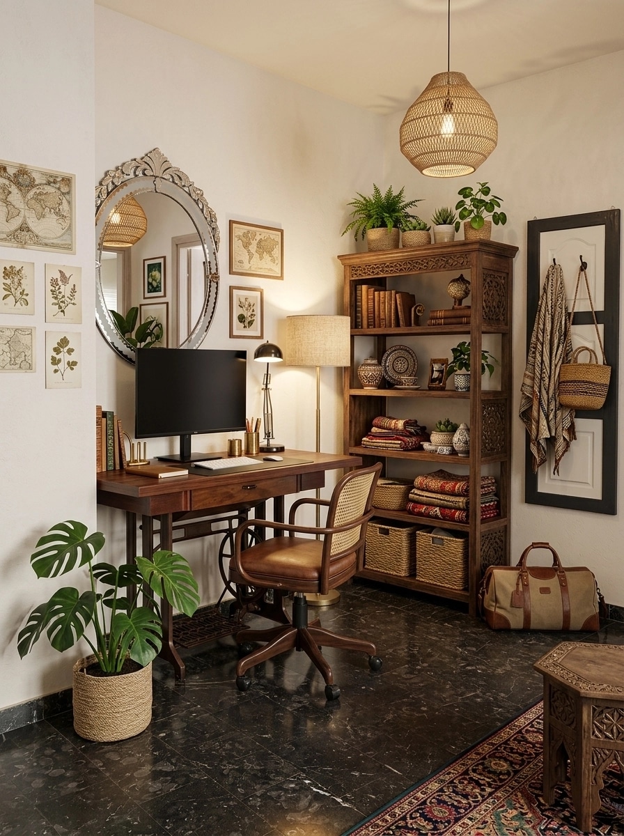 Interior design in Bohemian style — Office by GenRoom AI